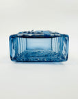 1950s AQUAMARINE BLUE BRUTALIST GLASS MINI VASE BY JOSEF SCHOTT