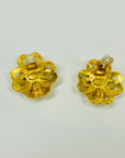 1997 CHANEL CC LOGO LARGE CAMILLA BUTTON CLIP ON EARRINGS
