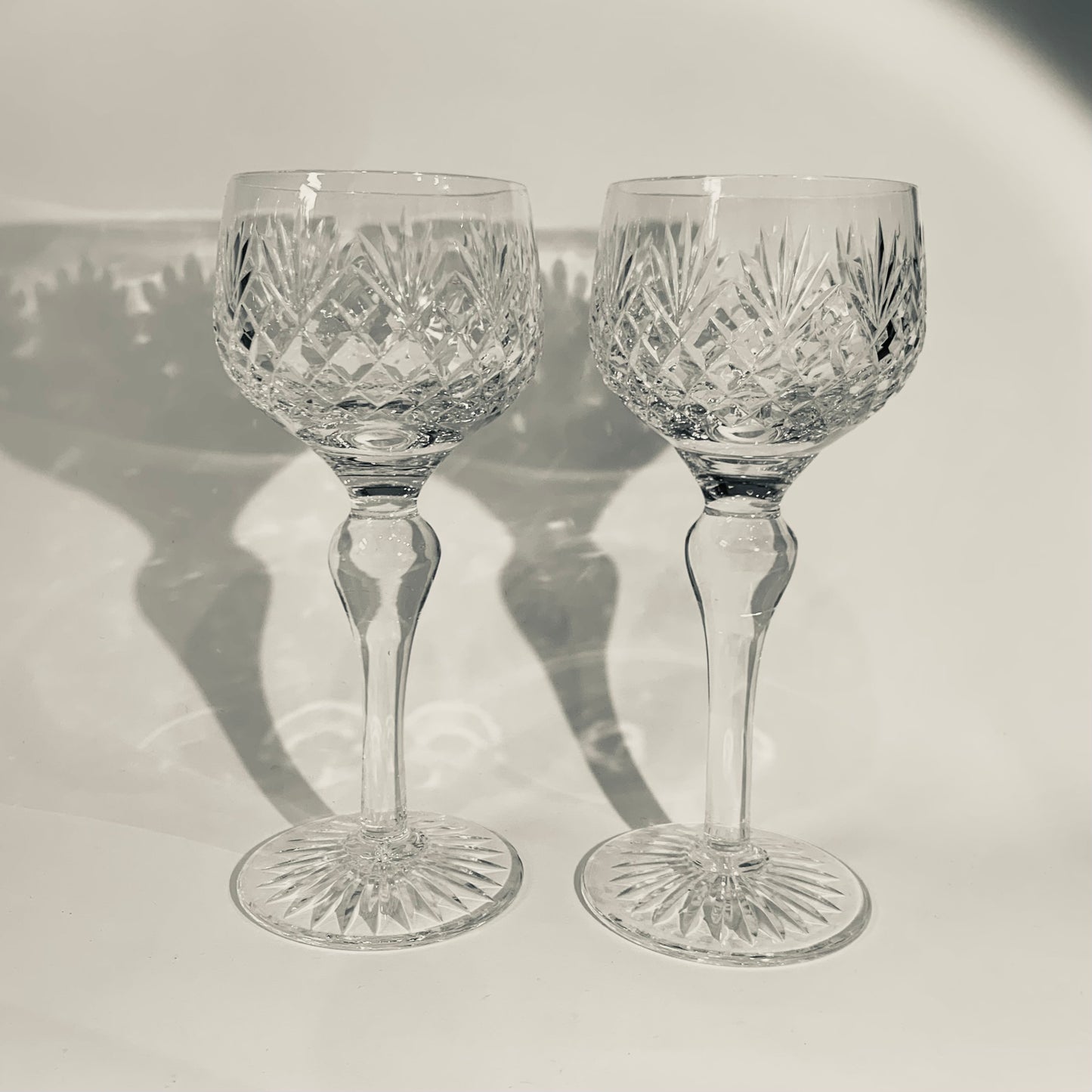 ANTIQUE CUT STUART CRYSTAL WINE GLASSES