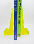 URANIUM GLASS NUDE FIGURINE BOOK ENDS