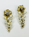 1950s PEARL GRAPES CLUSTERS CLIP ON EARRINGS