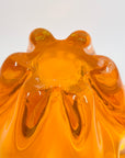 1970s JAPANESE MANDARIN/ORANGE SOMMERSO GLASS HANDKERCHIEF VASE/BOWL