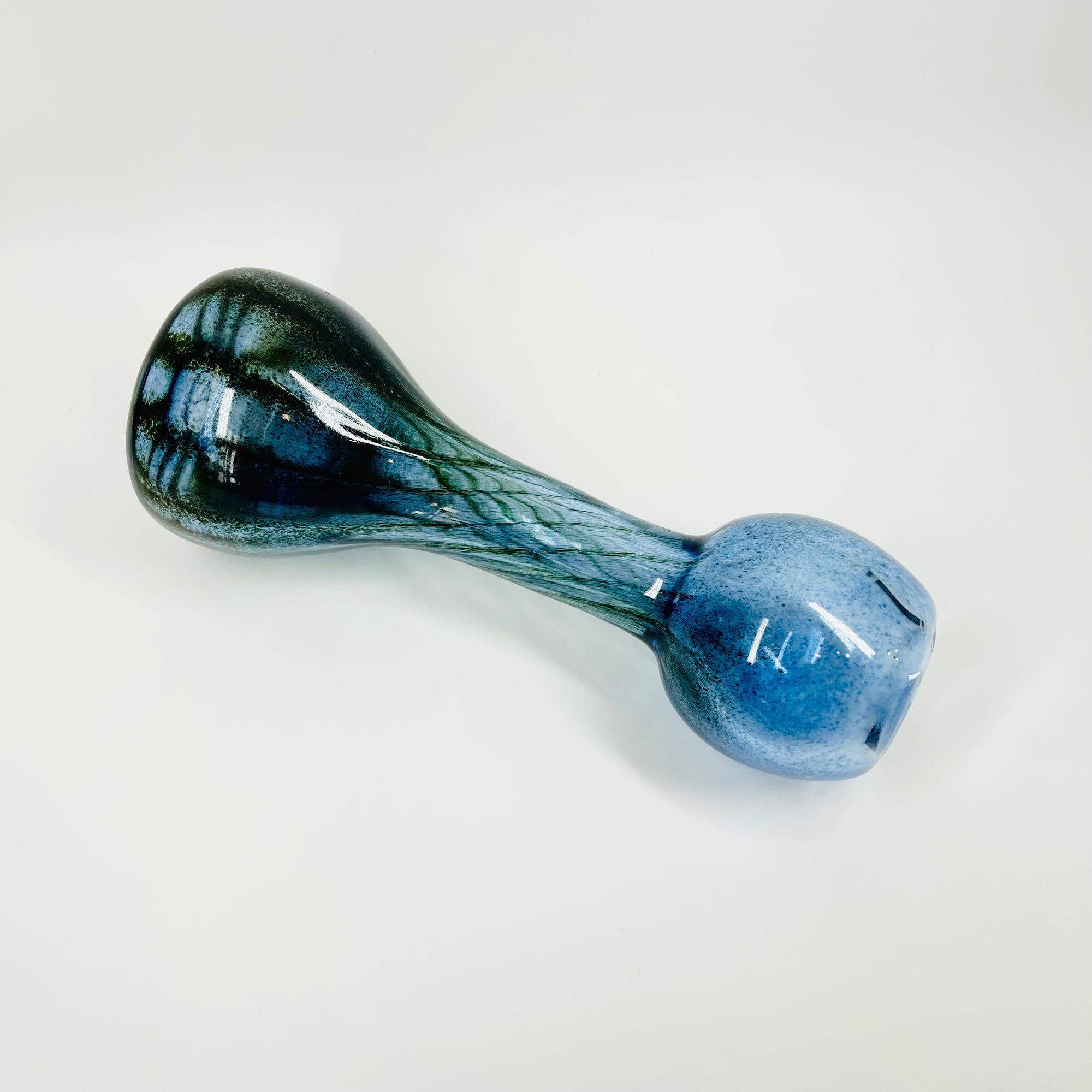 1980s KOSTA BODA MOUTH BLOWN BLUE ART GLASS VASE BY GORAN WARFF