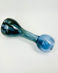 1980s KOSTA BODA MOUTH BLOWN BLUE ART GLASS VASE BY GORAN WARFF