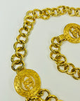 1994 CHANEL MATELASSE FILIGREE HOLLOW CC LOGO MEDALLION BELT/NECKLACE