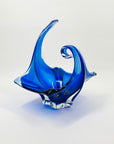 1970s JAPANESE BLUE SOMMERSO GLASS FLAME BOWL/VASE
