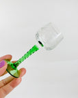 MCM ETCHED GREEN STEM SHOT GLASSES