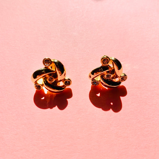 1960s PROPELLER CLIP ON EARRINGS WITH DIAMANTE