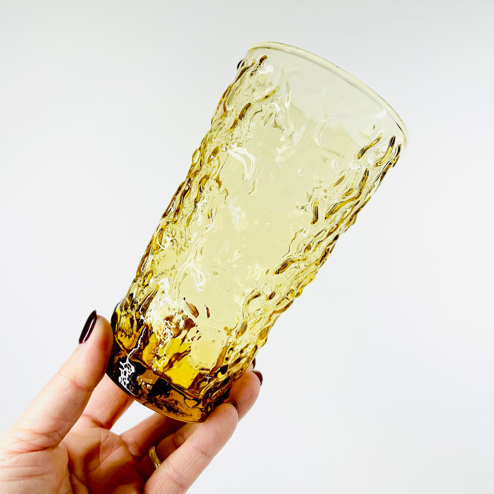 1970s ITALIAN AMBER BARK GLASSES