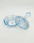 ANTIQUE ART DECO BLUE SATIN GLASS LIDDED BOX