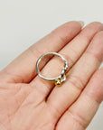 1990s VINTAGE TIFFANY & CO SILVER GOLD HOOK EYE LOVE KNOT CIRCLE RING