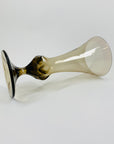 MCM CUT SMOKY GREY FOOTED POSY VASE