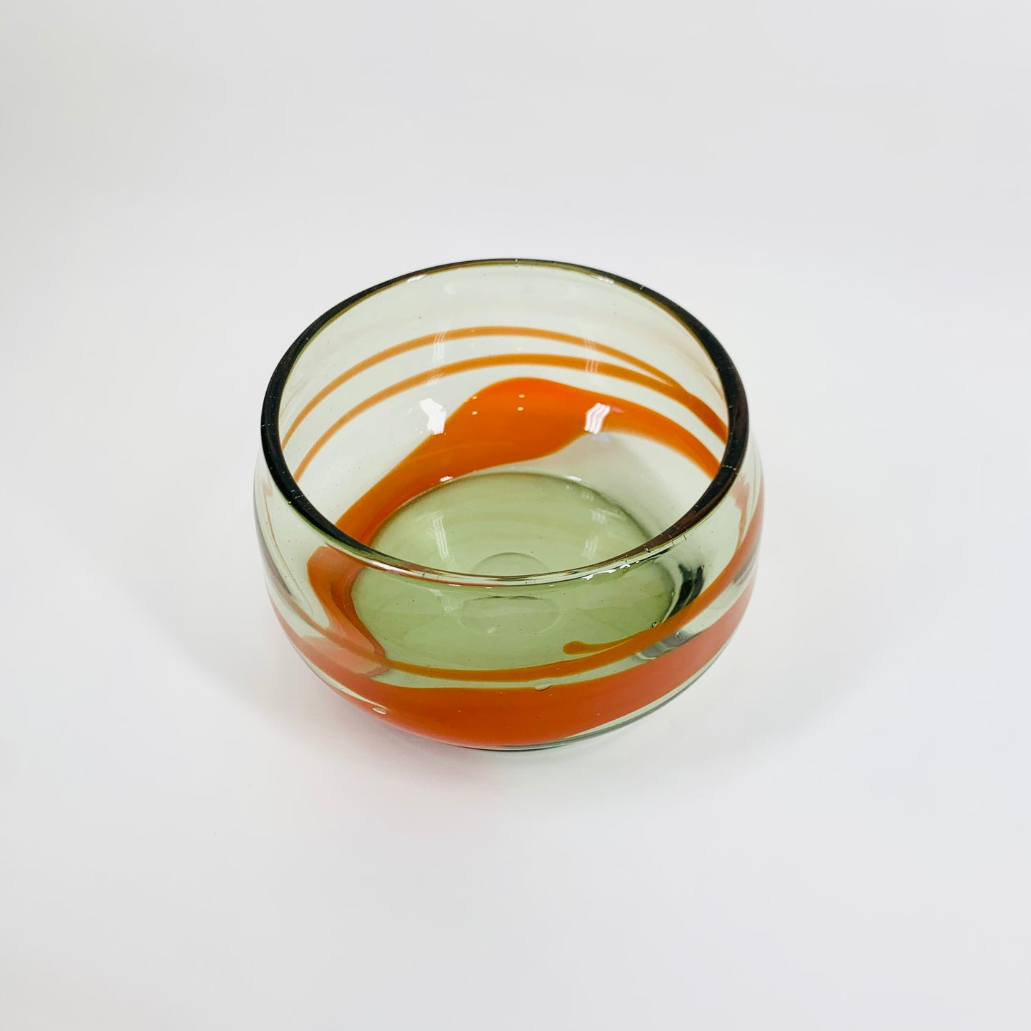 80s GREY ORANGE GLASS BOWL