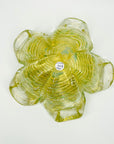 1940s MURANO BAROVIER GOLD AVENTURRINE LATTICINO SOMMERSO GLASS FLOWER PINCHED BOWL