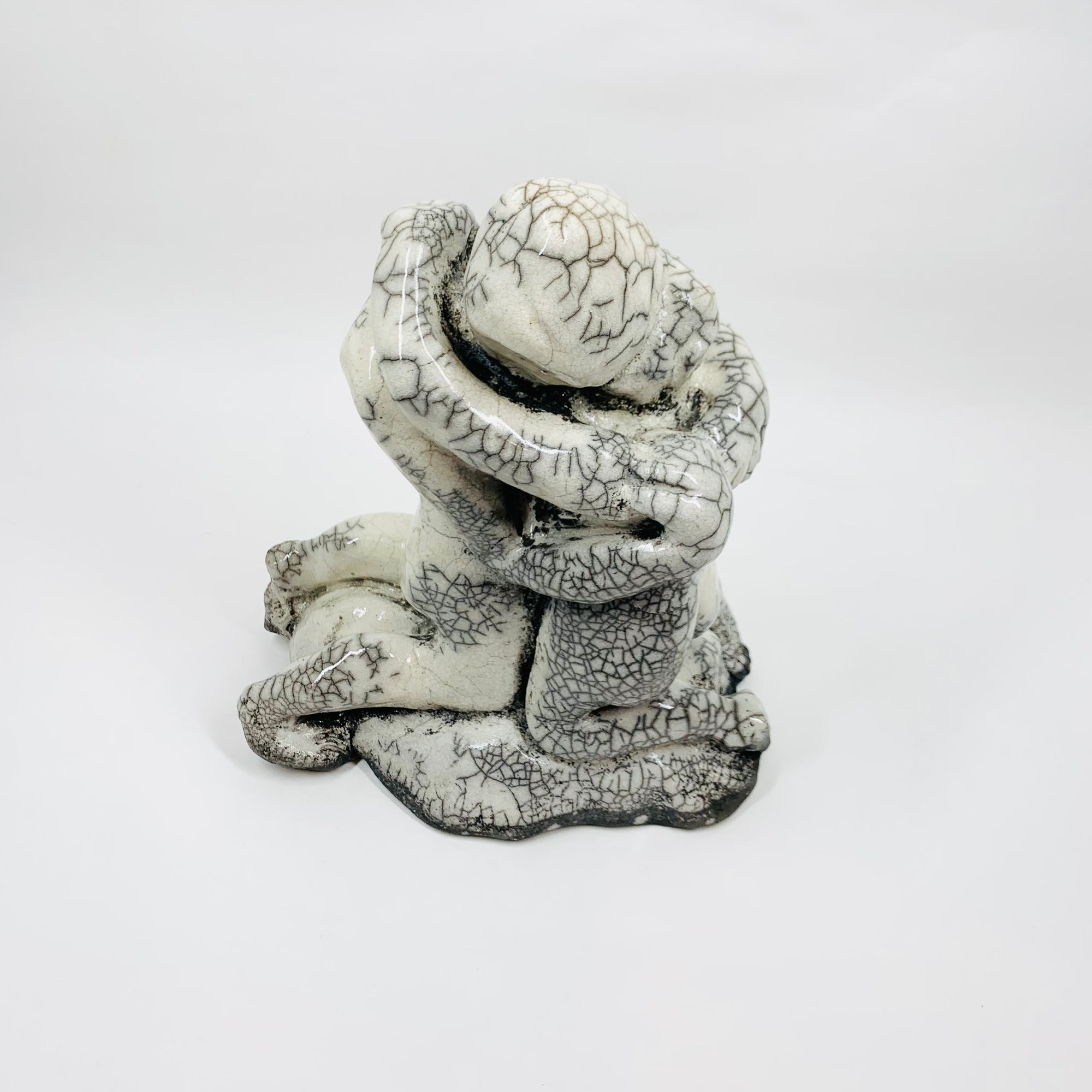 ABSTRACT CRACKLE POTTERY SCULPTURE