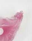 1950s PINK MURANO OPALINE GLASS SHELL BOWL WITH PEARL
