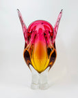 1960s SKLO UNION GREEN SOMMERSO GLASS VASE BY JOSEF HOSPODKA