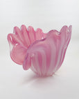 1950s PINK MURANO OPALINE GLASS CLAM SHELL BOWL (XL)
