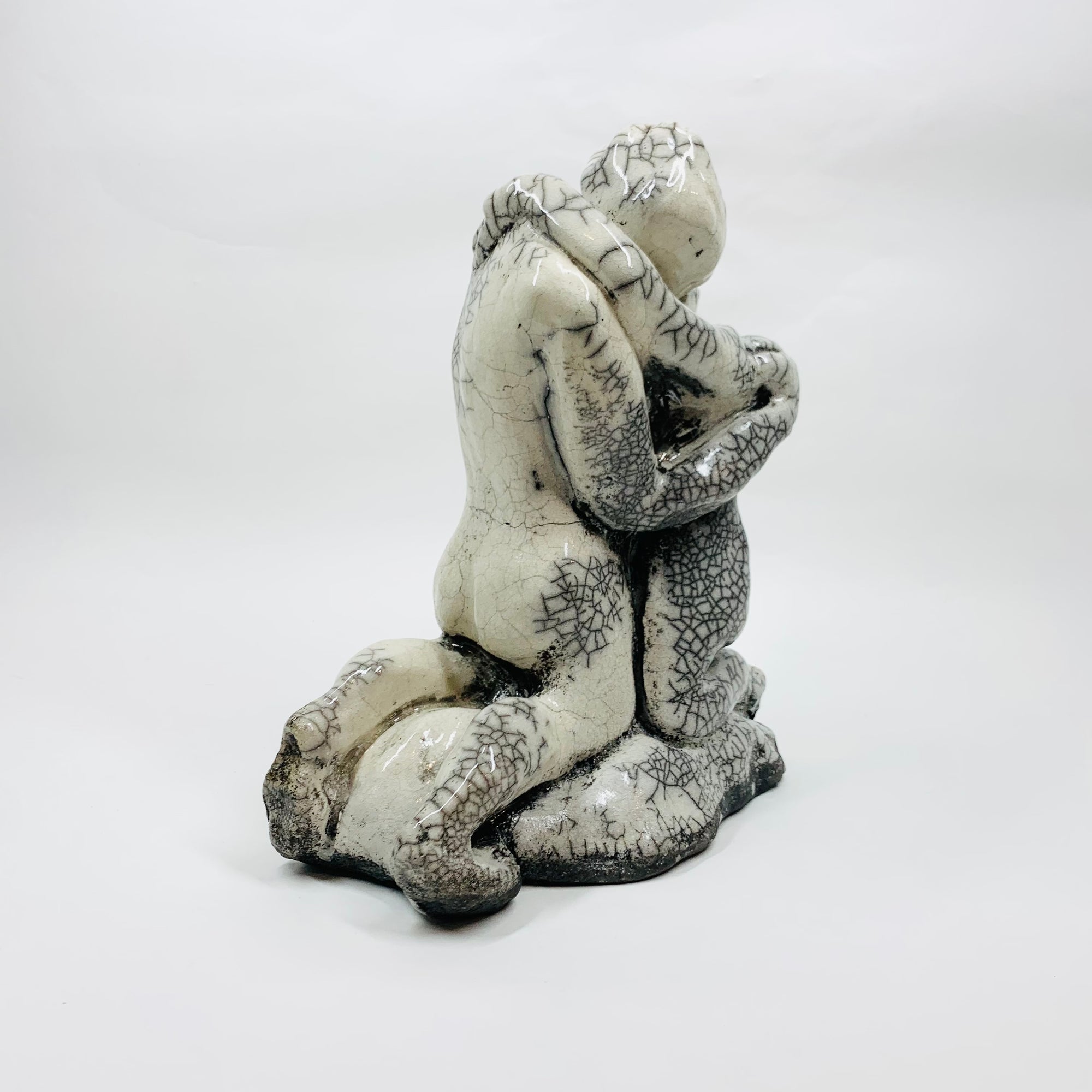 ABSTRACT CRACKLE POTTERY SCULPTURE