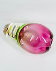 1950s PINK GREEN SOMMERSO MURANO SOMMERSO GLASS VASE WITH LATTICINO SWIRLS