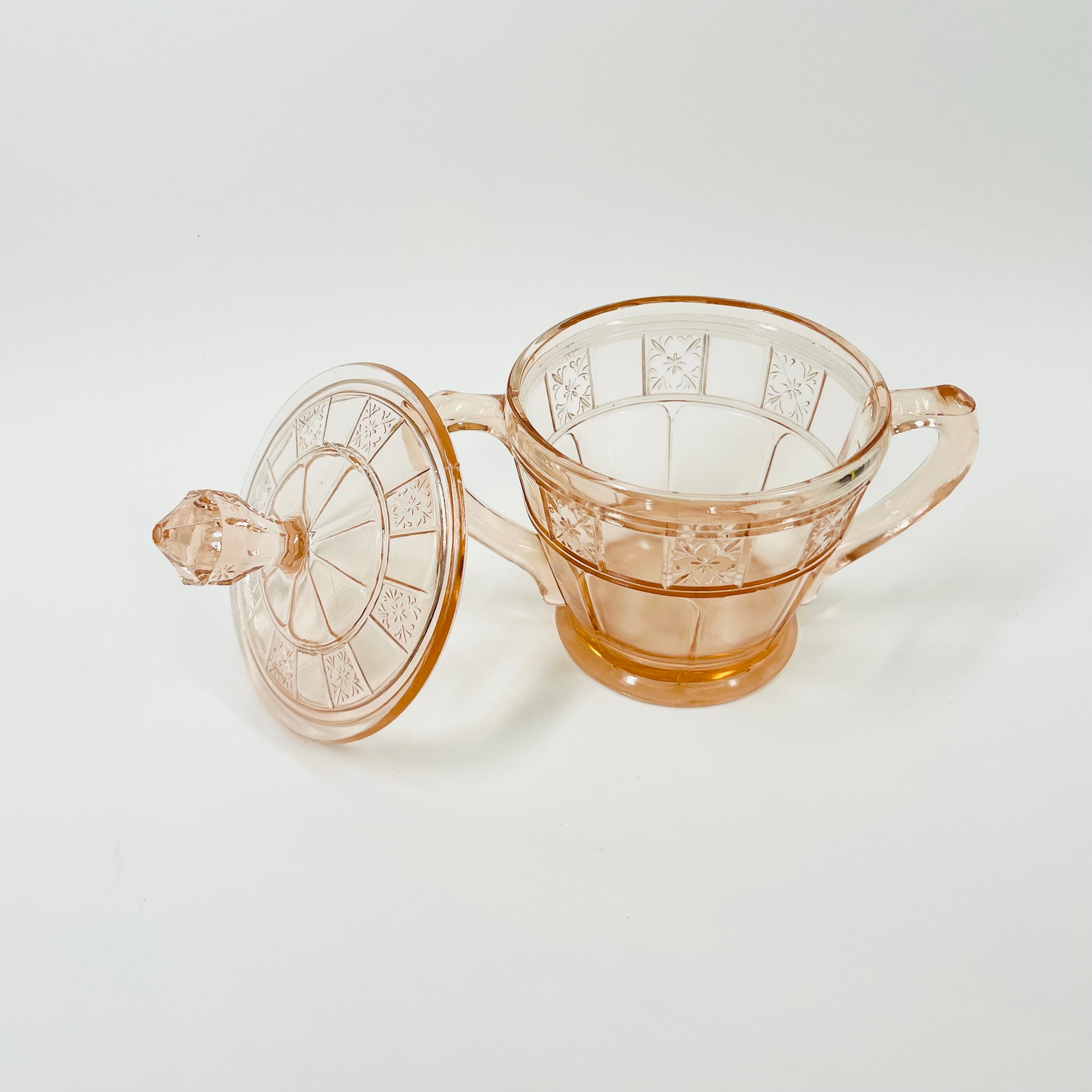 ANTIQUE DEPRESSION PINK PRESSED GLASS PLATE/BOWL/DINNER SERVICE