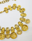 1980s GIVENCY ESTRUCAN STYLE MEDALLION LAYERED CHARMS NECKLACE