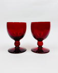 RUBY FOOTED SHOT GLASSES