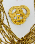 2009 CHANEL LOGO MEDALLION GOLD PLATED MULTI-MESH CHAINS NECKLACE