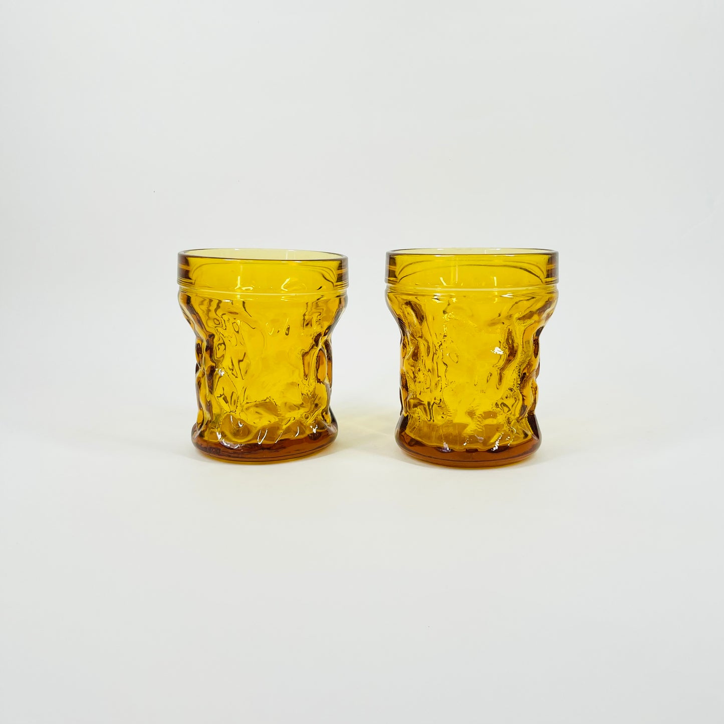 50s AMBER BARK TUMBLER GLASSES