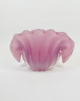1950s PINK MURANO OPALINE GLASS CLAM SHELL BOWL