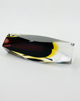 1950s BROWN AMETHYST YELLOW MURANO SOMMERSO FACETED GLASS VASE