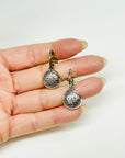 2000 CHANEL SILVER QUILTED COCO HOOPS EARRINGS