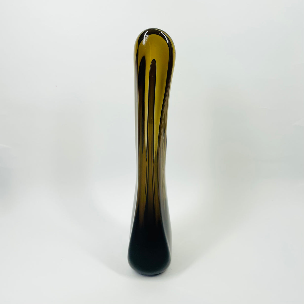 1960s MURANO BROWN SOMMERSO GLASS SWUNG VASE