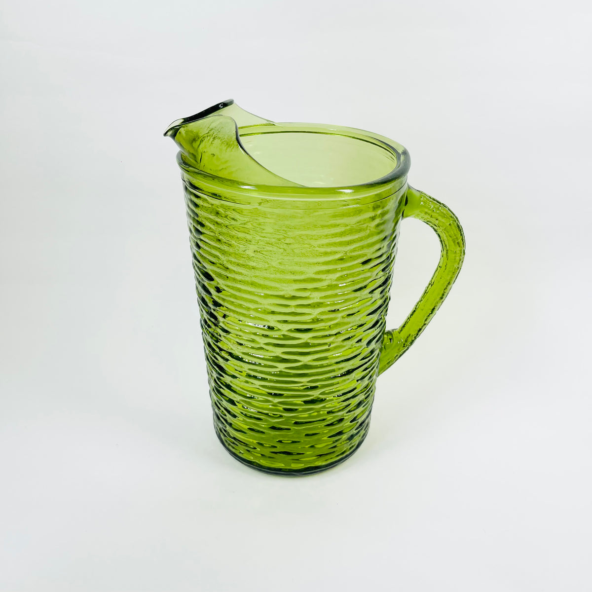 1970s ANCHOR HOCKING GREEN BARK GLASS TUMBLERS