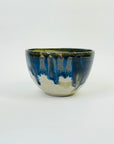 1970s JAPANESE BLUE OMBRE GLAZED GLAZE POTTERY BOWL