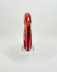 1980s NEW ZEALAND ART RED SPIRAL GLASS PAPERWEIGHT/SCULPTURE