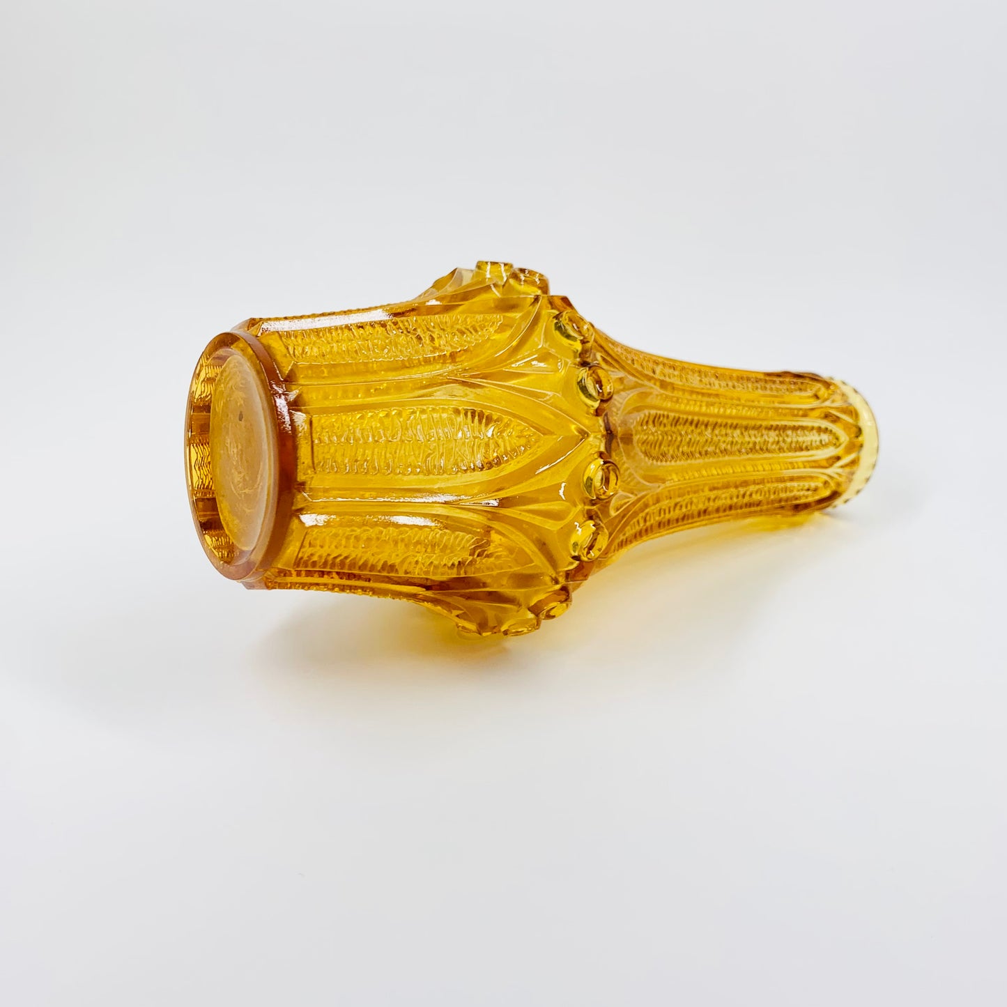 VICTORIAN PRESSED AMBER GLASS VASE