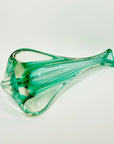 1950s MURANO TURQUOISE BLUE PAPERWEIGHT SWUNG GLASS VASE