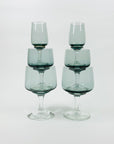 1950s POLISH GREY GLASSES WITH CLEAR STEMS
