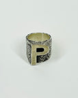 1990s TOM FORD ERA GUCCI ETCHED SIGNET SILVER RING