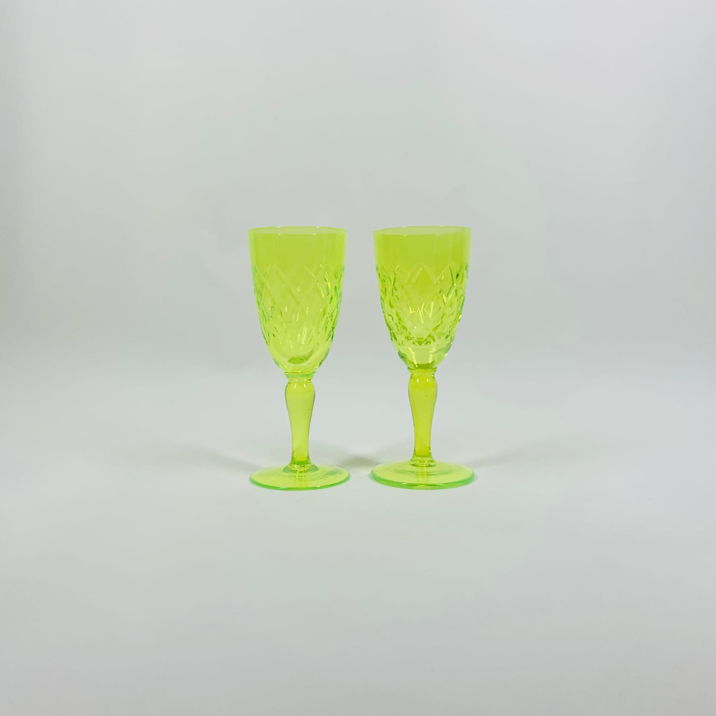 ANTIQUE URANIUM GLASS DECANTER SET