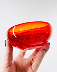 1950s MURANO RED ORANGE BULLICANTE GLASS PIN DISH/MINI BOWL