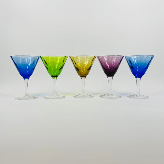 1950s MURANO HARLEQUIN MARTINI/COCKTAIL GLASSES