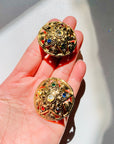1980s STATEMENT STAR FILIGREE BUTTON TUTTI FRUITTI CLIP ON EARRINGS