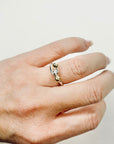 1990s VINTAGE TIFFANY & CO SILVER GOLD HOOK EYE LOVE KNOT CIRCLE RING
