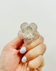 1970s ITALIAN LACE SILVER FILIGREE FLOWER RING