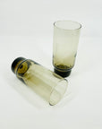 1950s GREY HIGHBALL GLASSES WITH PINCHED BASE