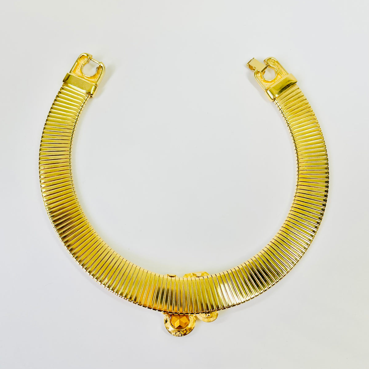 1980s GIVENCY TUBOGAS LINKS DIAMANTÉ PENDANT NECKLACE