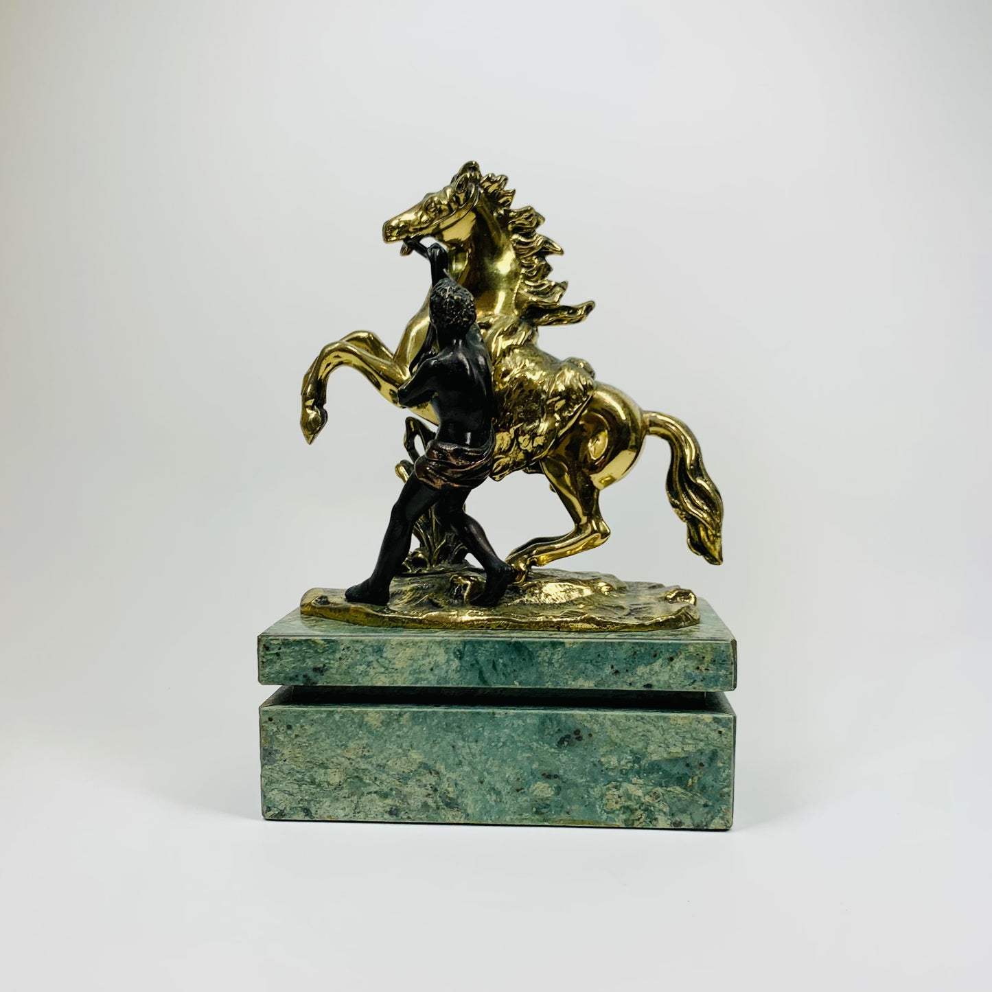 PAIR 19TH CENTURY BRONZE MARLEY HORSES