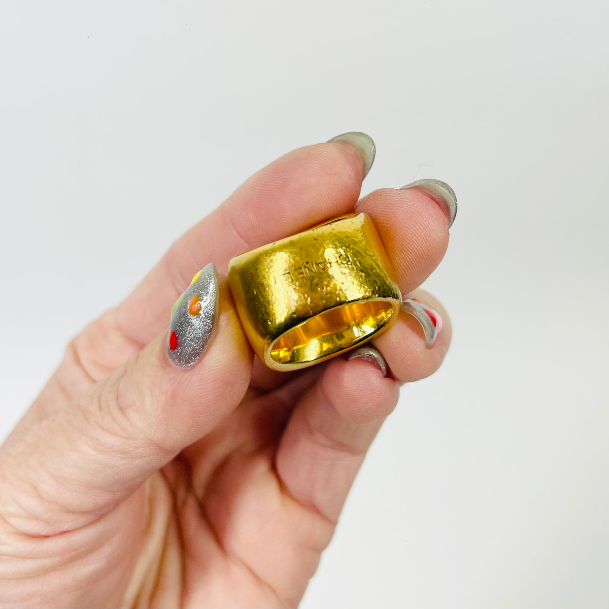 1980s CHANEL GRIPOIX AMBER SEAL RING